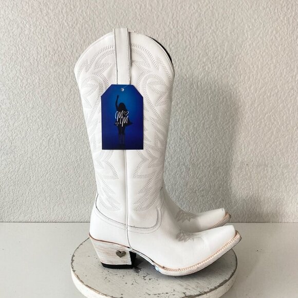 Lane MEGAN MORONEY Smokeshow Womens Cowboy Boots 8.5 White Western Cowgirl Tall - Picture 2 of 11
